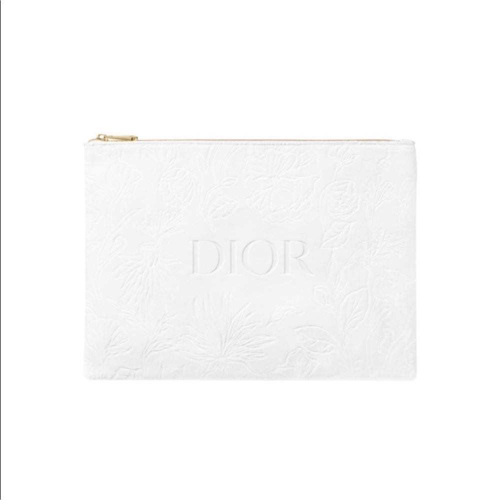 Dior makeup pouch white